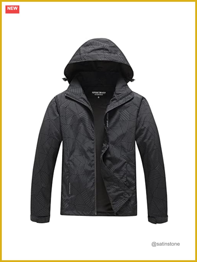 Lightweight Waterproof Rain Jacket With Hooded Adjustable Funnel Hood